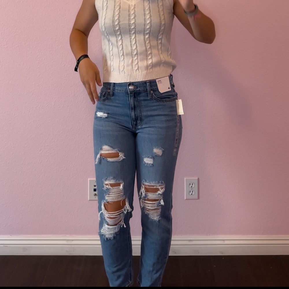 aero non stretch mom jeans